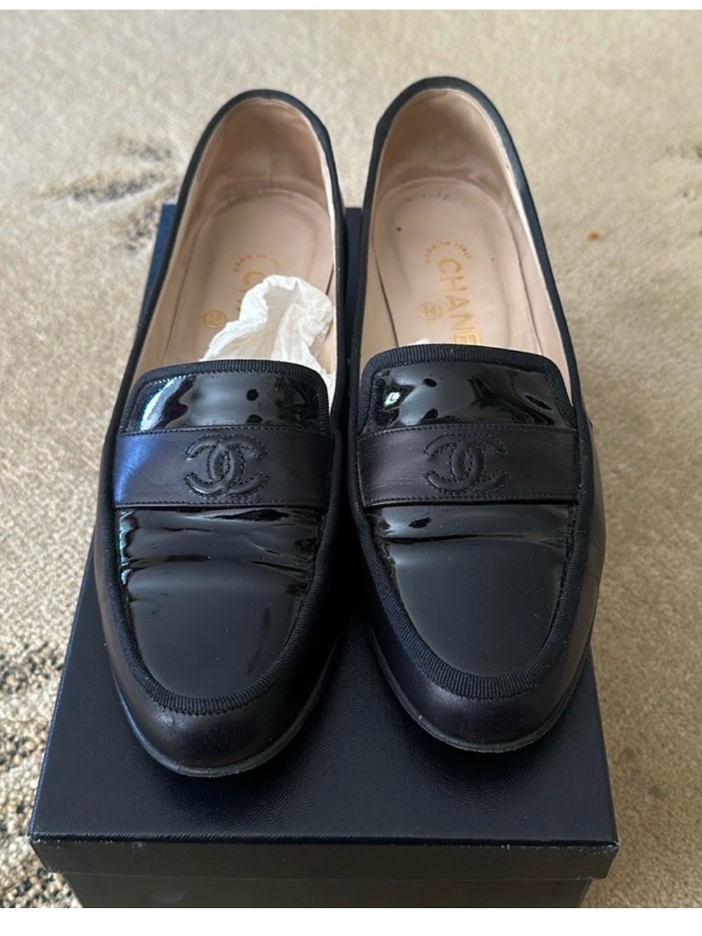 Chanel Moccasins Loafer in Black Leather